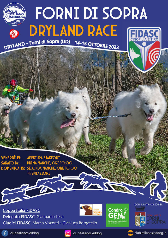 LOCANDINA SLEDDOG DRYLAND 2023 forni di sopra