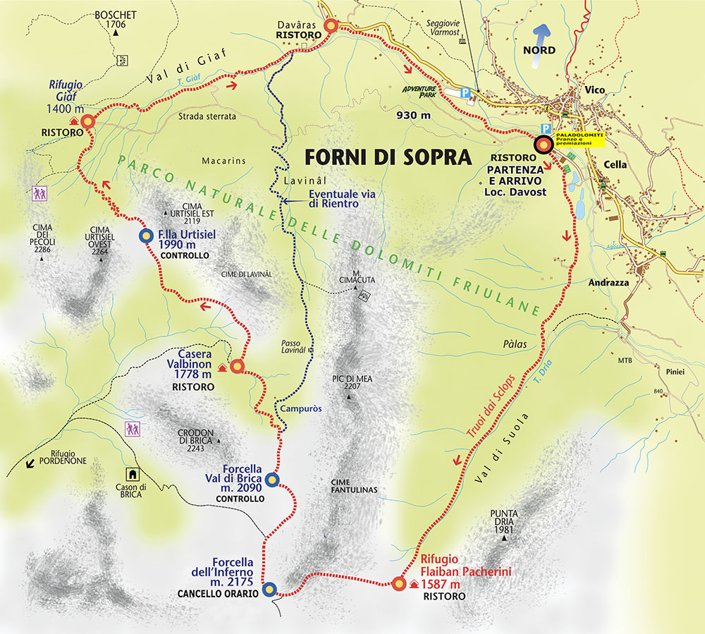 MAPPA PERCORSI TRAIL 2025