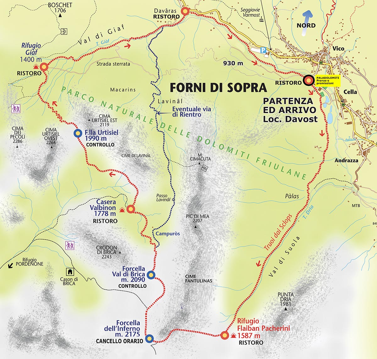 MAPPA TRAIL DOLOMITI FRIULANE