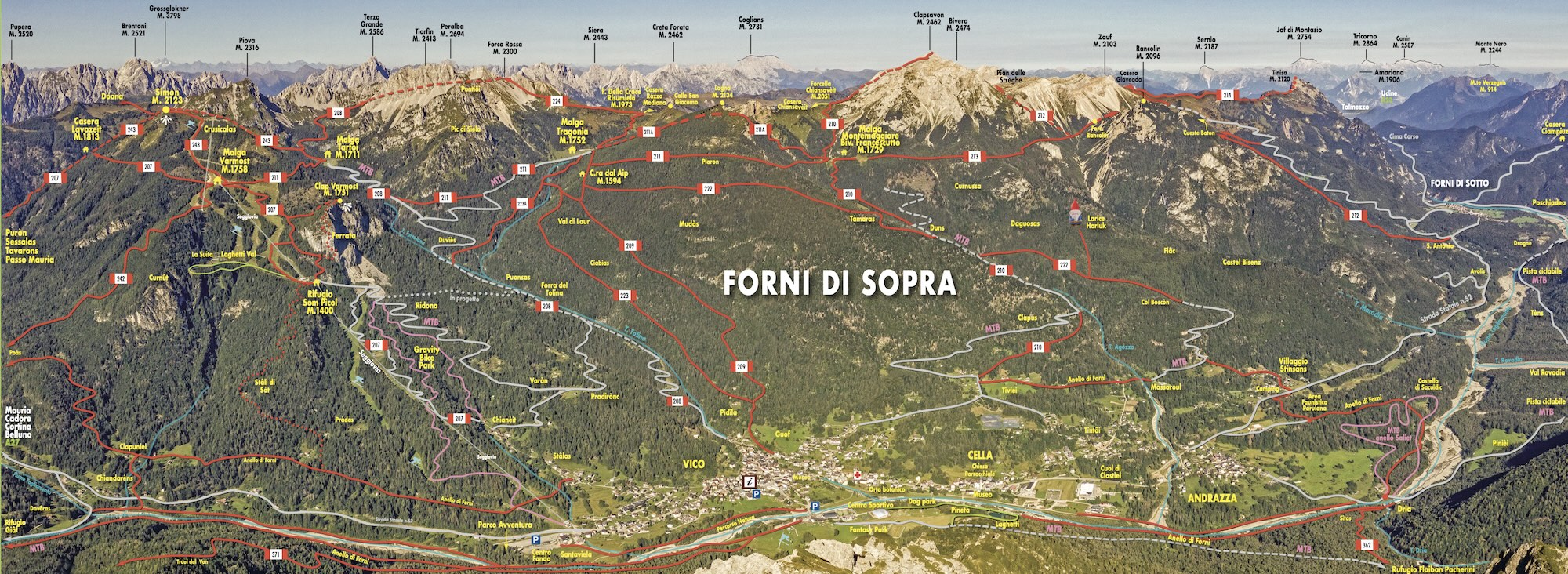 mappa sentieri mtb forni di sopra for adventure mappa sentieri mtb forni di sopra for adventure