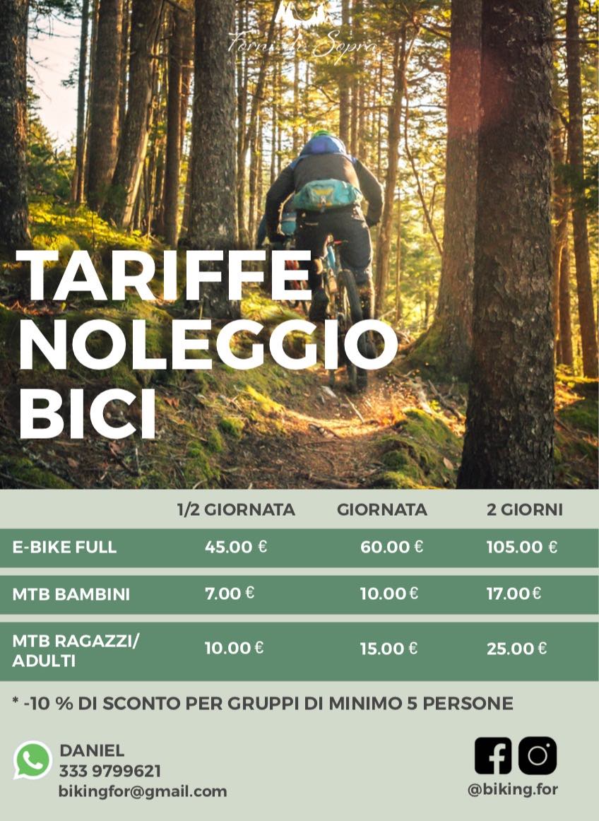 noleggio MTB forni di sopra 2023