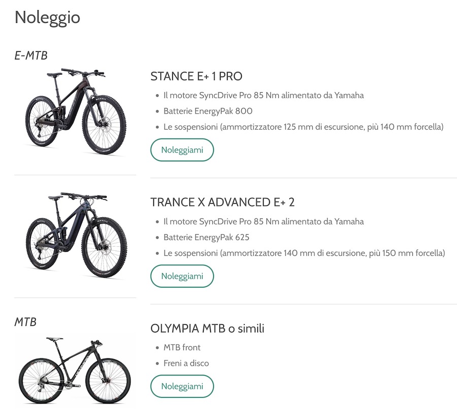 noleggio e bike forni di sopra