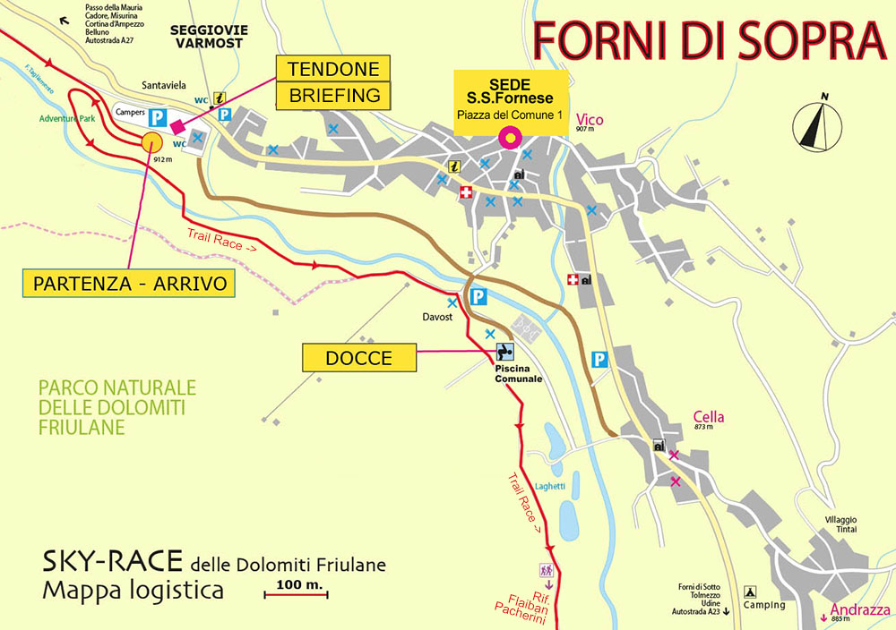 MAPPA LOGISTICA SKY-RACE DOLOMITI FRIULANE